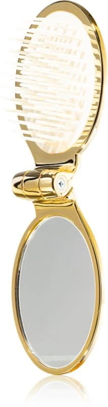 Janeke Gold Line Golden Folding Hair-Brush With Mirror